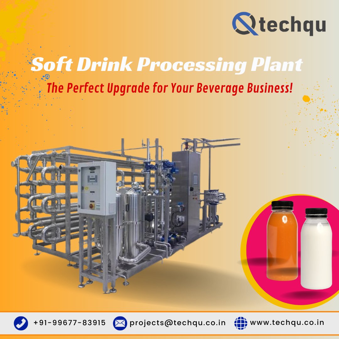 TechQuOfficial's tweet photo. We provide a complete end-to-end solution for setting up your Soft Drink Processing Plant. From initial planning to execution, the #TechQuTeam has got you covered. 💪

🌐 https://t.co/8BAs59g7j2 

#TechQuTeam  #SoftDrinkProduction #EndToEndSolution #ManufacturingRedefined https://t.co/UzsjvNC2qg