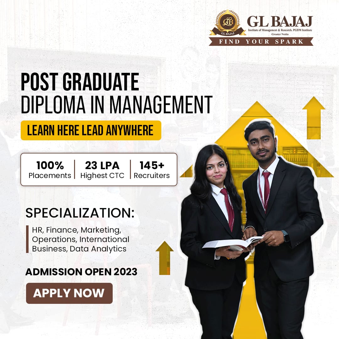 Get ready to lead with our industry-focused 2 Year Full-Time PGDM program.

Admissions open for PGDM 2023 intake! 

Apply Now- bit.ly/3IUtX1f

#GLBIMR #GLBajaj #pgdmprogram #pgdminstitute #pgdmplacements #industryexperts #pgdmstudents #softskills #drsapnarakesh