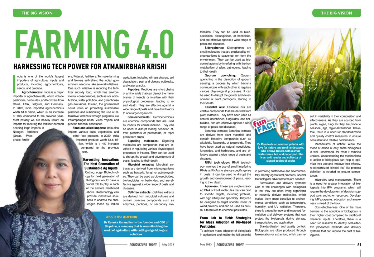 Dr. @renukadiwan1, Founder and CEO, @Bioprimeagri, a company that is revolutionizing the world of #agriculture with cutting-edge #biological solutions discussed the importance of using #technology to achieve #AtmanirbharKrishi in India.

#trending #thursdayvibes #reAD #explore