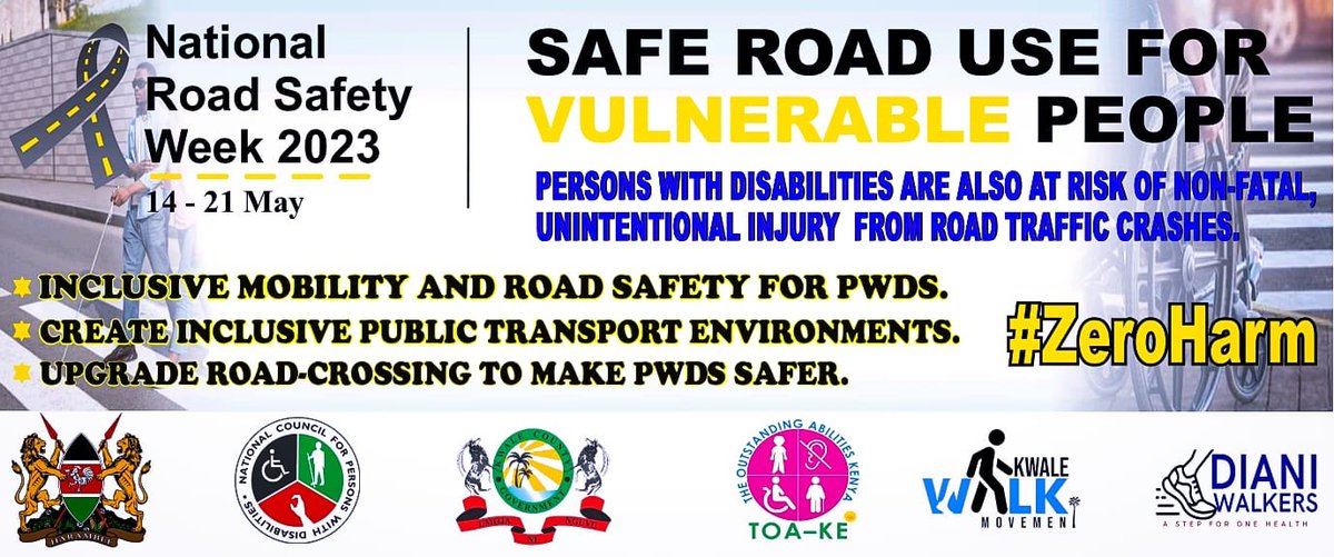 It's Road Safety Week and we are calling for safe road use for all users, especially those with disabilities. Join us for this event this Saturday in Kwale County #zeroharm