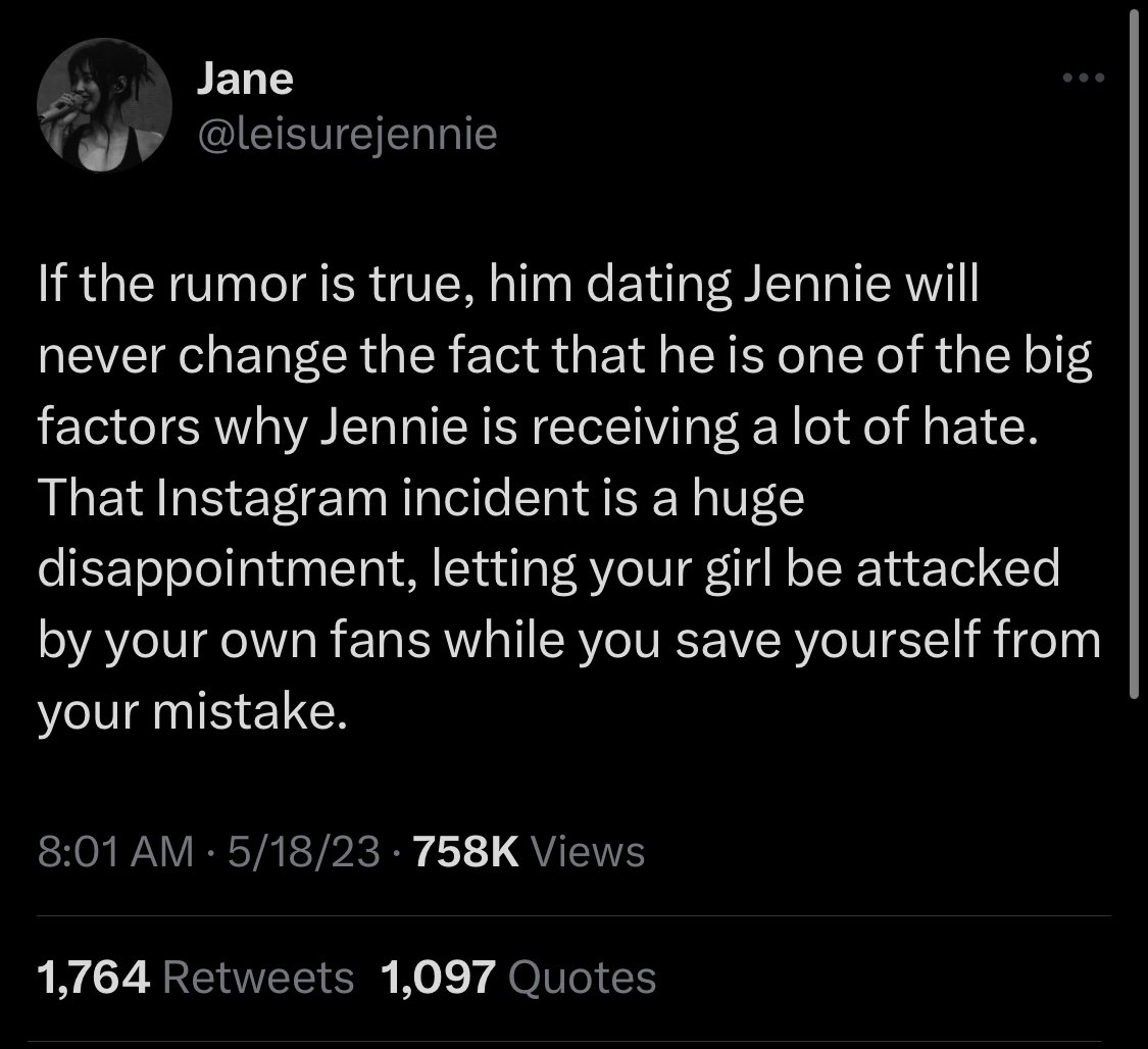 ⚠️EVERYONE PLEASE HELP TO REPORT/BLOCK ‼️

>>> twitter.com/leisurejennie?…
@.leisurejennie 

🚨We already asked to delete since 1k+ qrts are dragging Jennie while they’re currently active but it seems likes are more important than who they supposedly stan. Report immediately