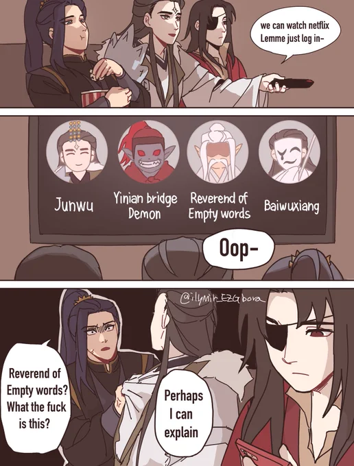 TGCF SPOILER SPOILER SPOILER))

Calamity Supremes hang out session gone wrong
#junwu #huacheng #hexuan #baiwuxiang 