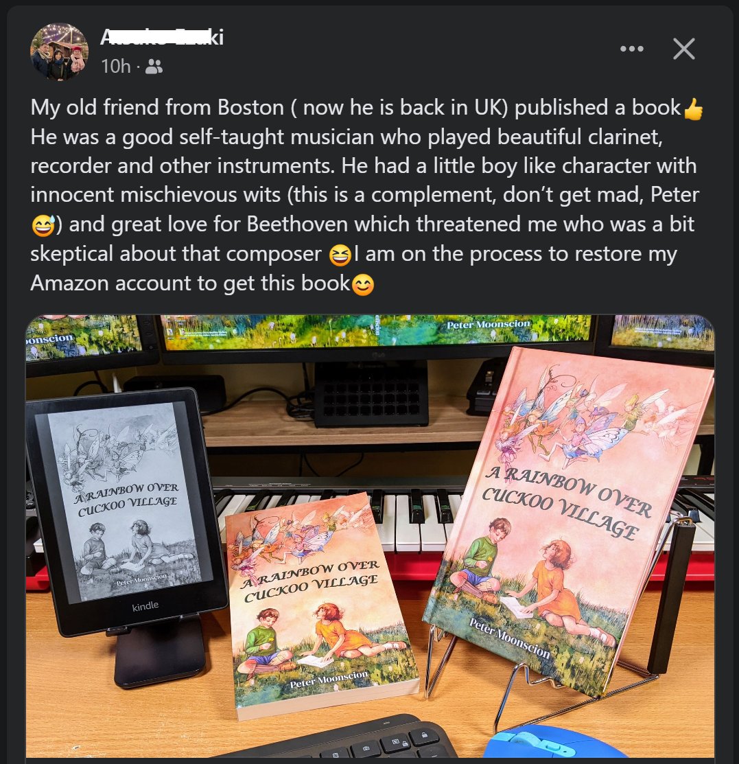 PeterMoonscion's tweet photo. This friends Facebook post is more about me than my book but I'll take the compliment :)
.
https://t.co/yNKFOvklSr
.
#middlegrade, #kidlit, #mgbooks, #childrensbooks, #middlegradebooks, #middlegradereads, #middlegradefiction, #mgfiction, #middlegradelit, #middlegradereaders https://t.co/NsvS0feHYV