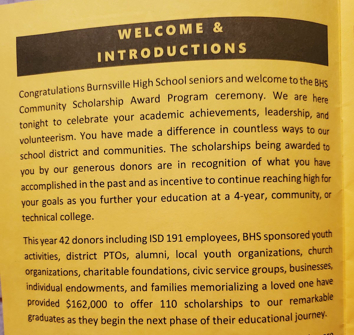 abigailalt191's tweet photo. A big thank you to @Foundation191 for your work to support our @BurnsvilleHS students' journeys after graduation. Families, staff, community... together tonight to celebrate leadership, civics, accomplishments &amp; futures of our Ss. @ISD191 #communitystrong https://t.co/hNDehMRrvu