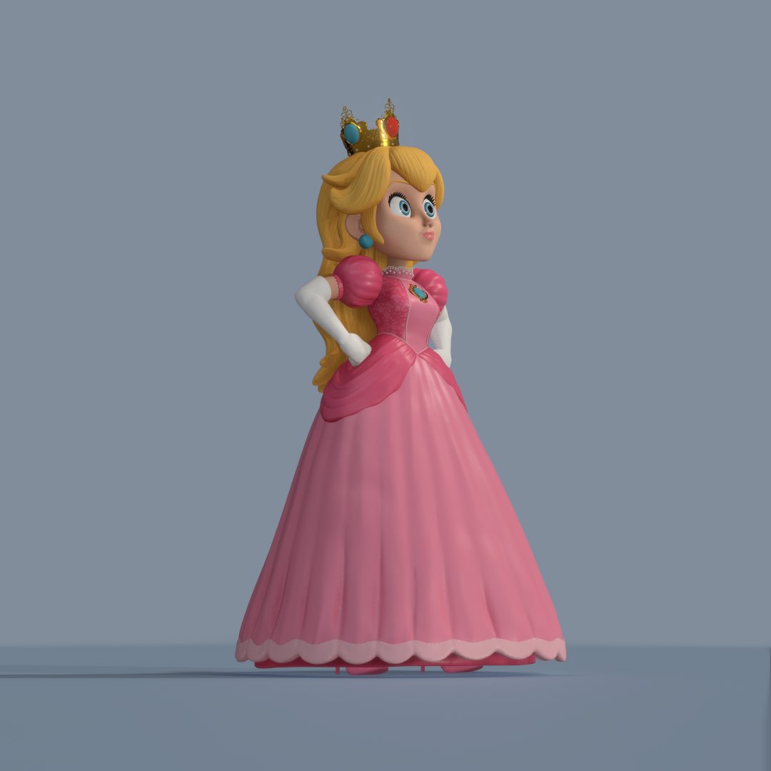 This is a 3D print model of Princess Peach. I made it in @nomadsculpt 

#PrincessPeach #3dart #SuperMarioBros