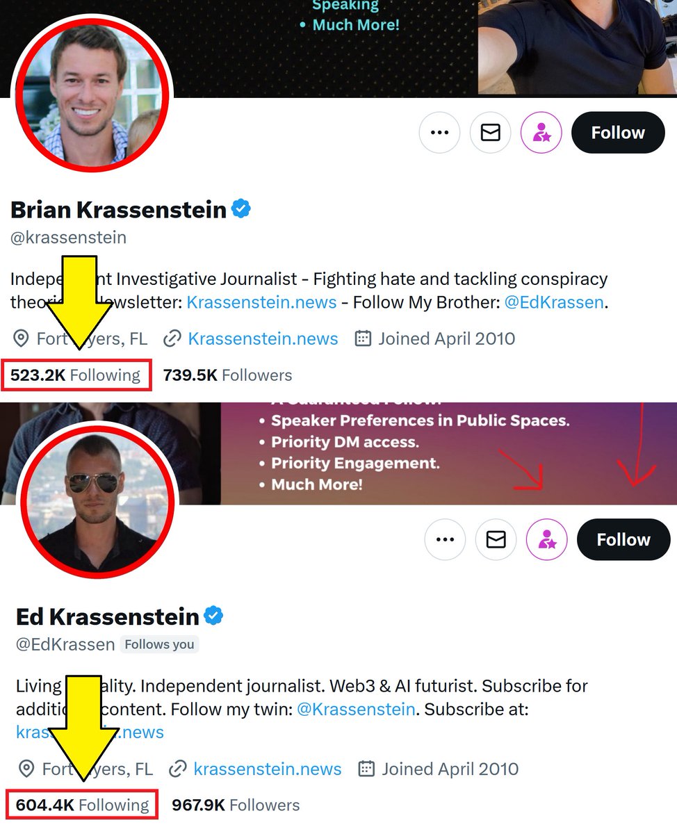 Hey @krassenstein and @EdKrassen - After taking a deep dive into your Twitter activities, there are puzzling elements that don't seem to add up. Instead of throwing out baseless accusations, here are some questions that might clear the air: 1. You guys are following a staggering…