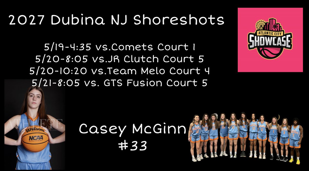 Casey33McGinn (@casey33mcginn) on Twitter photo Excited to play this weekend in Atlantic City. Let's go!!!!! <a href="/SelectEventsBB/">Select Events Basketball</a> <a href="/bobdubina/">Bob Dubina</a> <a href="/shoreshots2027/">NJ Shoreshots Girls 2027</a> <a href="/traceysabino13/">Tracey Sabino</a> <a href="/Allie33McGinn/">Allie McGinn</a> <a href="/TinyGreenNBS/">Coach Tiny Green</a> <a href="/ElwellAcademy/">The Elwell Academy</a> Excited to play this weekend in Atlantic City. Let's go!!!!! <a href="/SelectEventsBB/">Select Events Basketball</a> <a href="/bobdubina/">Bob Dubina</a> <a href="/shoreshots2027/">NJ Shoreshots Girls 2027</a> <a href="/traceysabino13/">Tracey Sabino</a> <a href="/Allie33McGinn/">Allie McGinn</a> <a href="/TinyGreenNBS/">Coach Tiny Green</a> <a href="/ElwellAcademy/">The Elwell Academy</a>