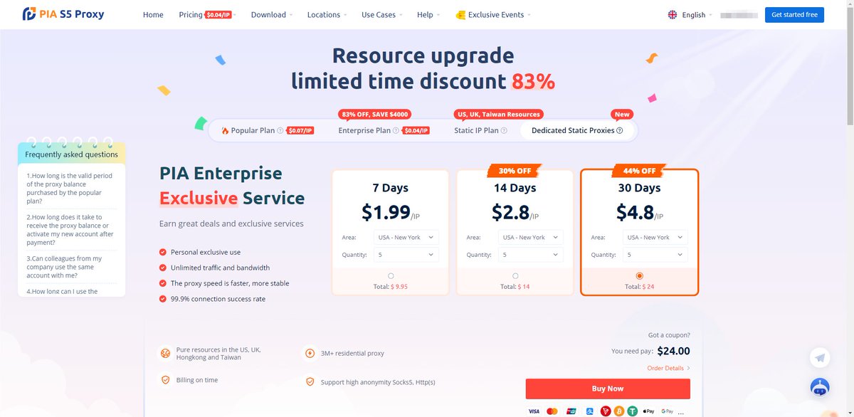 911s5proxy's tweet photo. PIA Enterprise Exclusive Service 
🔴Earn great deals and exclusive services 
🔴Personal exclusive use 
🔴The proxy speed is faster, more stable 
🔴99.9% connection success rate 
Get free now, please click: https://t.co/lYUCxOPO5F
#socks #free https://t.co/46owV0NrPv