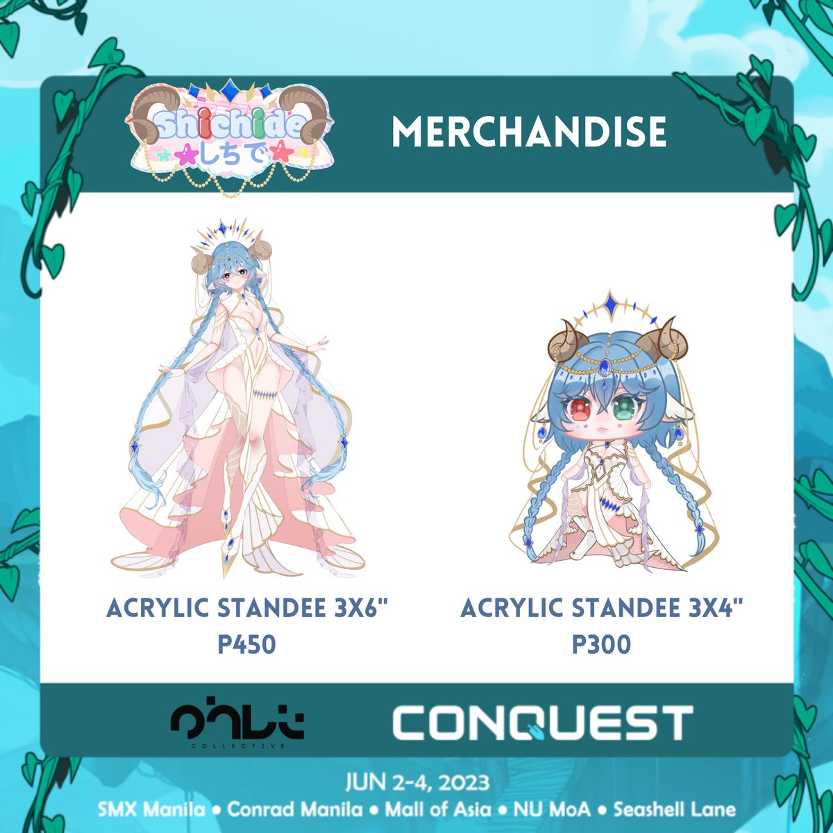 ShichideVSinger's tweet image. ⭐️💙SHICHI MERCH💙⭐️
Hello Shichimkens~! This is my #CONQuest2023 merch available at @PHVTCollective Booth O2! Limited stocks only!
I&apos;ll also be going on Day 2 so if you see me feel free to say hi~! 
I can also sign your merch if you want to ehe~ #SeeYouInTheSkies ☁️🐔