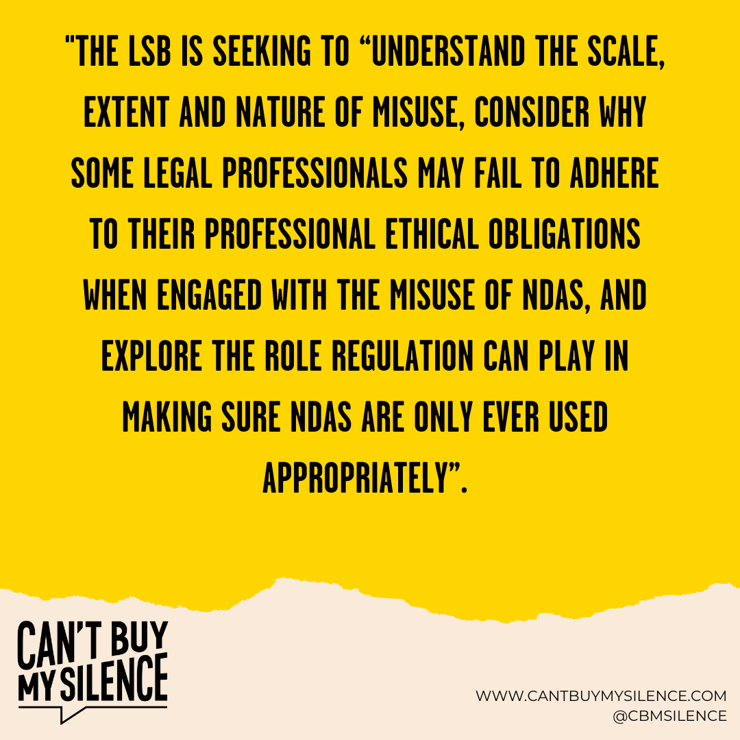 In UK misusing NDAs could sound death knell for non-disclosure agreements
bit.ly/3M66b2v
Reminder: LSB call for evidence runs through July 14, 2023
legalservicesboard.org.uk/wp-content/upl…
#cantbuymysilence #banNDAS @ZeldaZeldaluna @ProfJulieMac