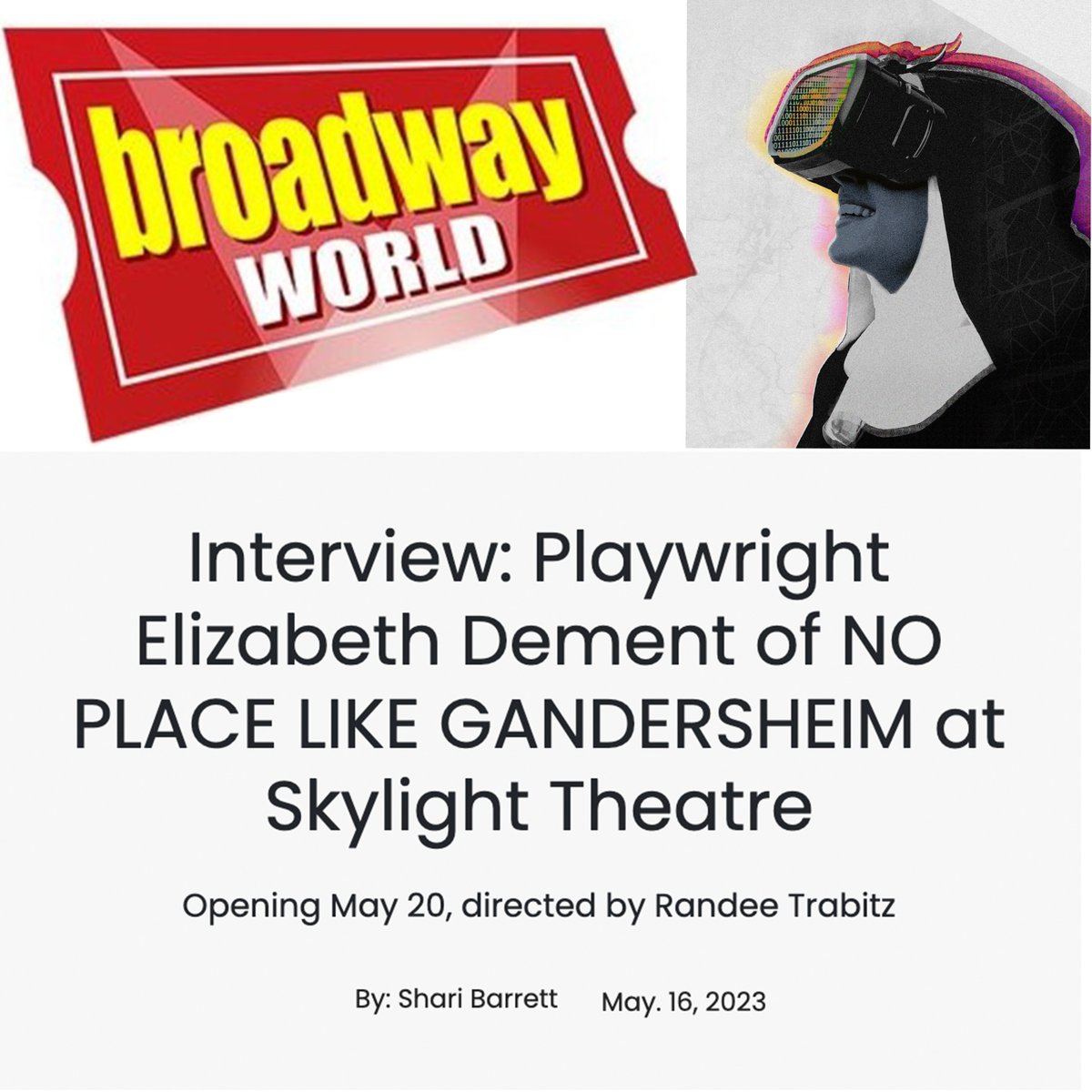 An interview with the playwright! Thanks, @BroadwayWorldLA and @sharibarrettPR !

@SkylightThtr @PogoNoi 
#noplacelikegandersheim #hrotsvitha #lathtr #femaleplaywright #comedy