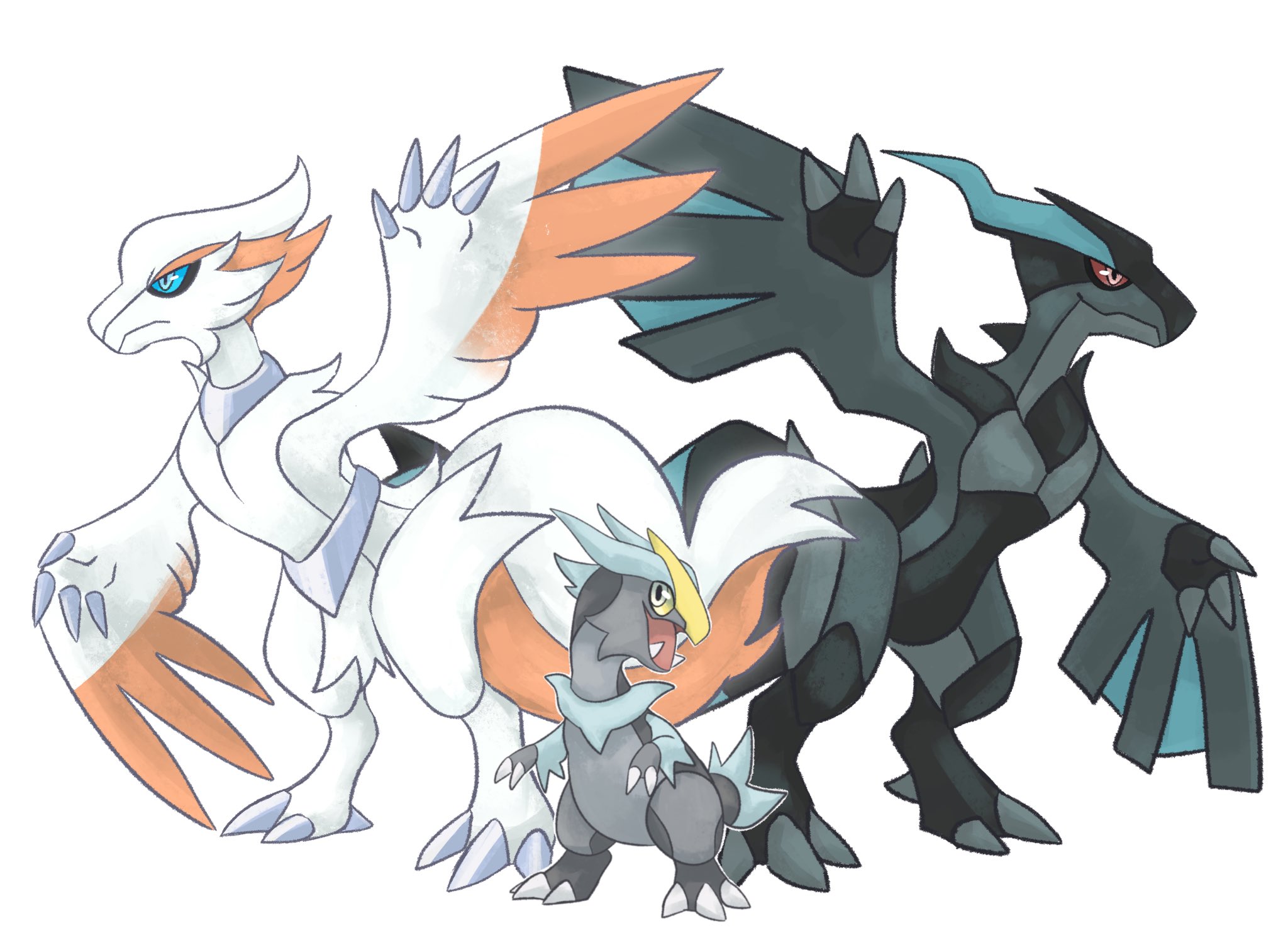 Fakemonforever on X: Iron fragments fuses with Reshiram and Zekrom to  become- Iron Furnace- Ice/Fire Iron Taser- Ice/Electric But there's one  more future form once it hunts down the other legendary dragon