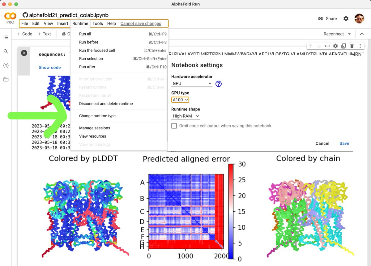 You can run AlphaFold protein structure predictions up to about 3000 amino acids from ChimeraX by paying Google to use an Nvidia A100 GPU (~$1.50 for 2000 amino acids).  Details here youtu.be/H-pDs9rZtkw