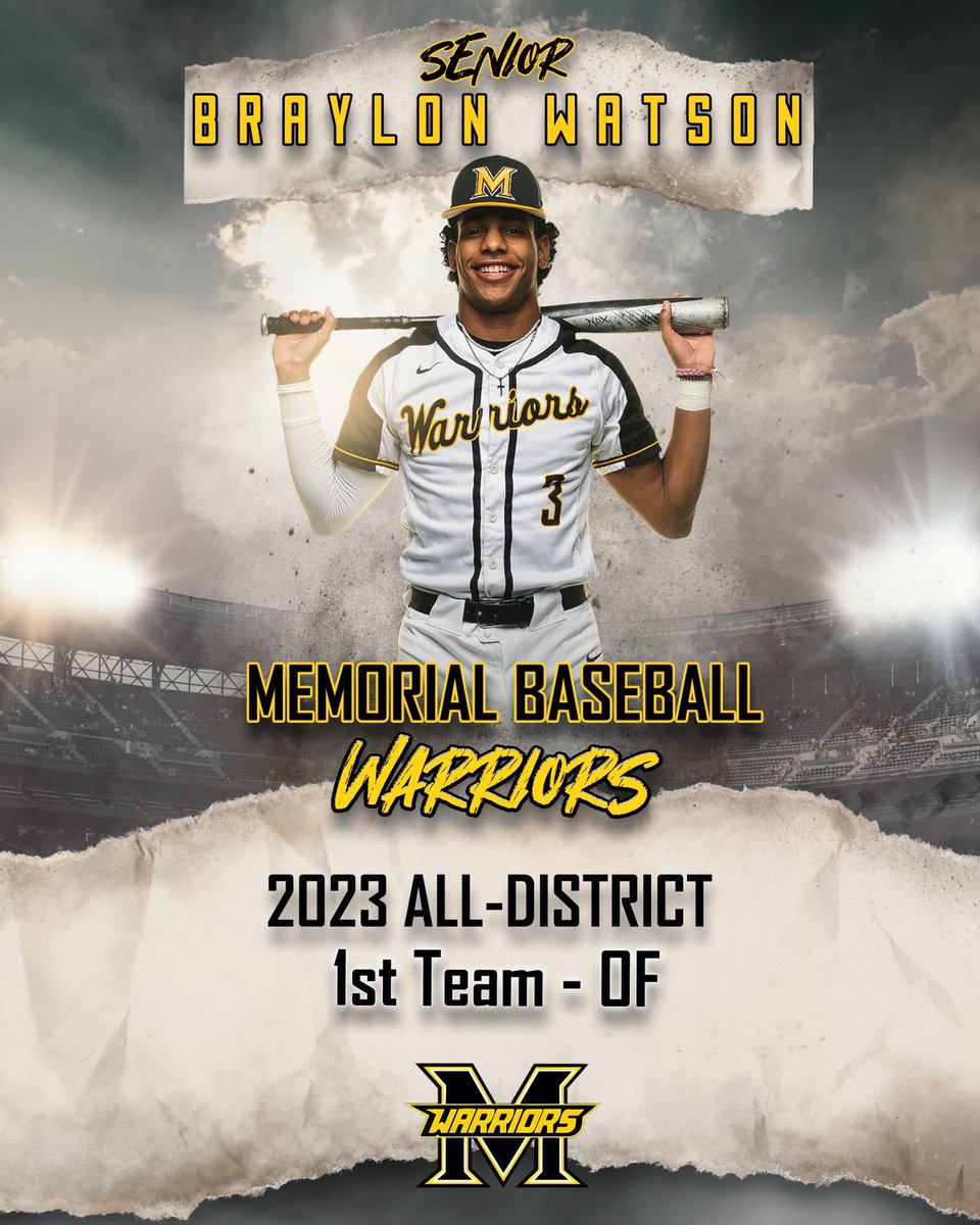 Frisco Memorial HS Baseball (@friscomemo_bsb) on Twitter photo Congratulations Braylon! All-District 1st team- OF <a href="/braylon_watson/">Braylon Watson</a> <a href="/2018Memorial/">Memorial High School</a> Congratulations Braylon! All-District 1st team- OF <a href="/braylon_watson/">Braylon Watson</a> <a href="/2018Memorial/">Memorial High School</a>