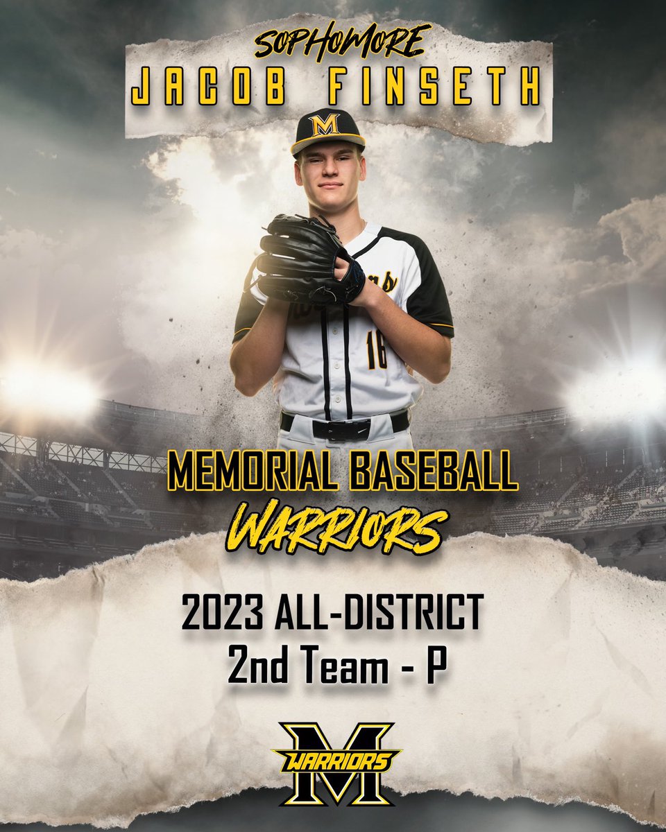 Congratulations Jacob! All-District 2nd Team-P ⁦<a href="/jacobfinseth44/">Jacob</a>⁩ ⁦@2018Memorial⁩