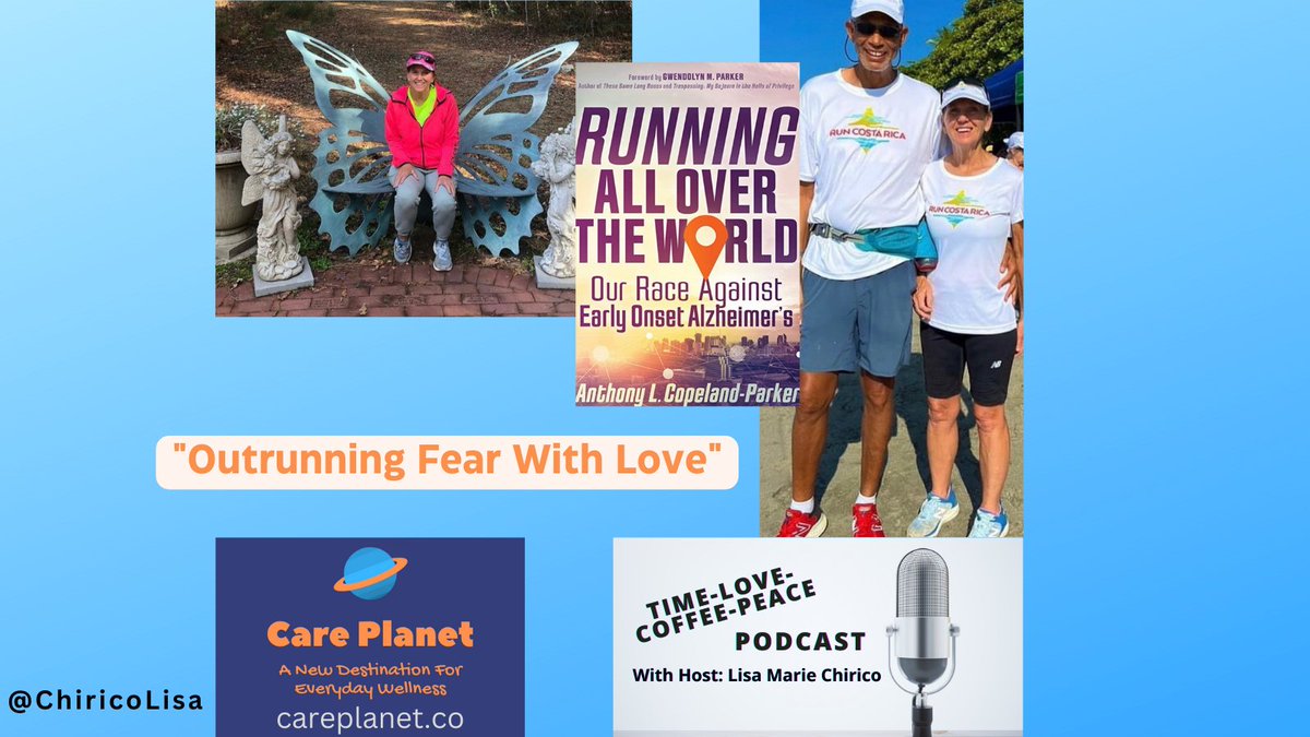 My wonderful #TimeLoveCoffeePeace episode with @tonyruntheworld Tony Copeland-Parker is here! Tune in: buzzsprout.com/1549009/128644… and discover the role of travel and running marathons in their lives, how their journey inspired Tony's book & much more! #Alzheimers #carepartner #Love