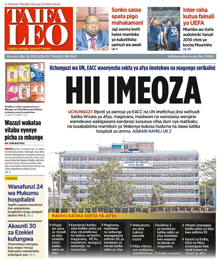 Good morning team #UjuziBreakfastShow
Welcome to the BIG show with @CaptainJIrungu and @WangaiRob 
#TbTEdition
Umerauka vipi? Nî twarahûrane... In our dailies today... #NewspaperReview