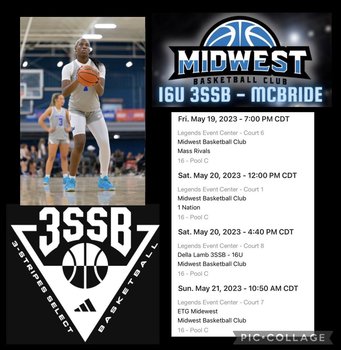 Next stop… Bryan Texas at Legends Event Center for <a href="/3SSBCircuit/">3Stripes Select Basketball</a> Chapter 1 invitation. So grateful for the opportunity to play with <a href="/GirlsMWBballClb/">Girls Midwest Basketball Club</a> 16U!!!! #3SSBGirls #MWBC #gomidwest