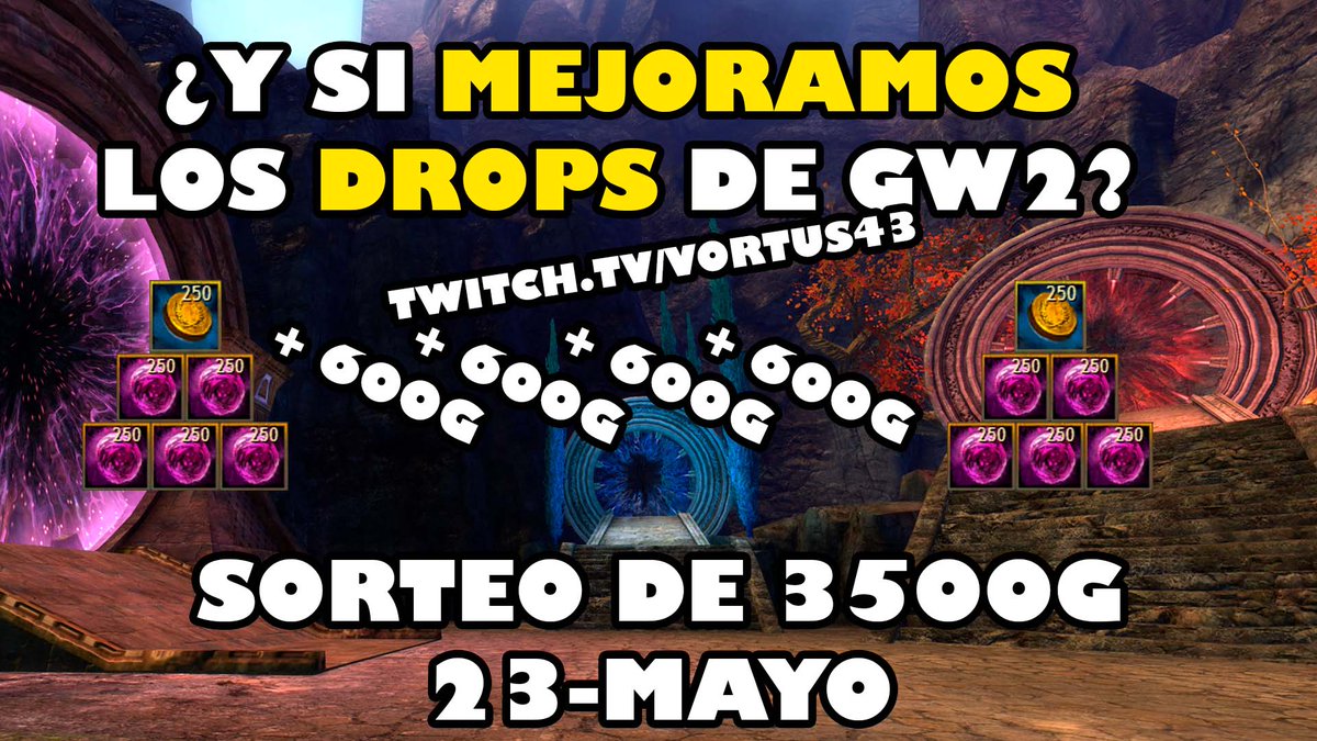 vortus43's tweet photo. ¿Y si mejoramos los DROPS de Guild Wars 2?

Es cierto que estos drops son muy guapos pero... ¿Y si el primer día los mejoro en mi stream?

Sortearé 3.500 oros en directo, os espero.

🔴 Sortearé 100 oros entre todos los RT de este tuit.

https://t.co/tnHWVCgPX7 https://t.co/fKTVb9fQP6