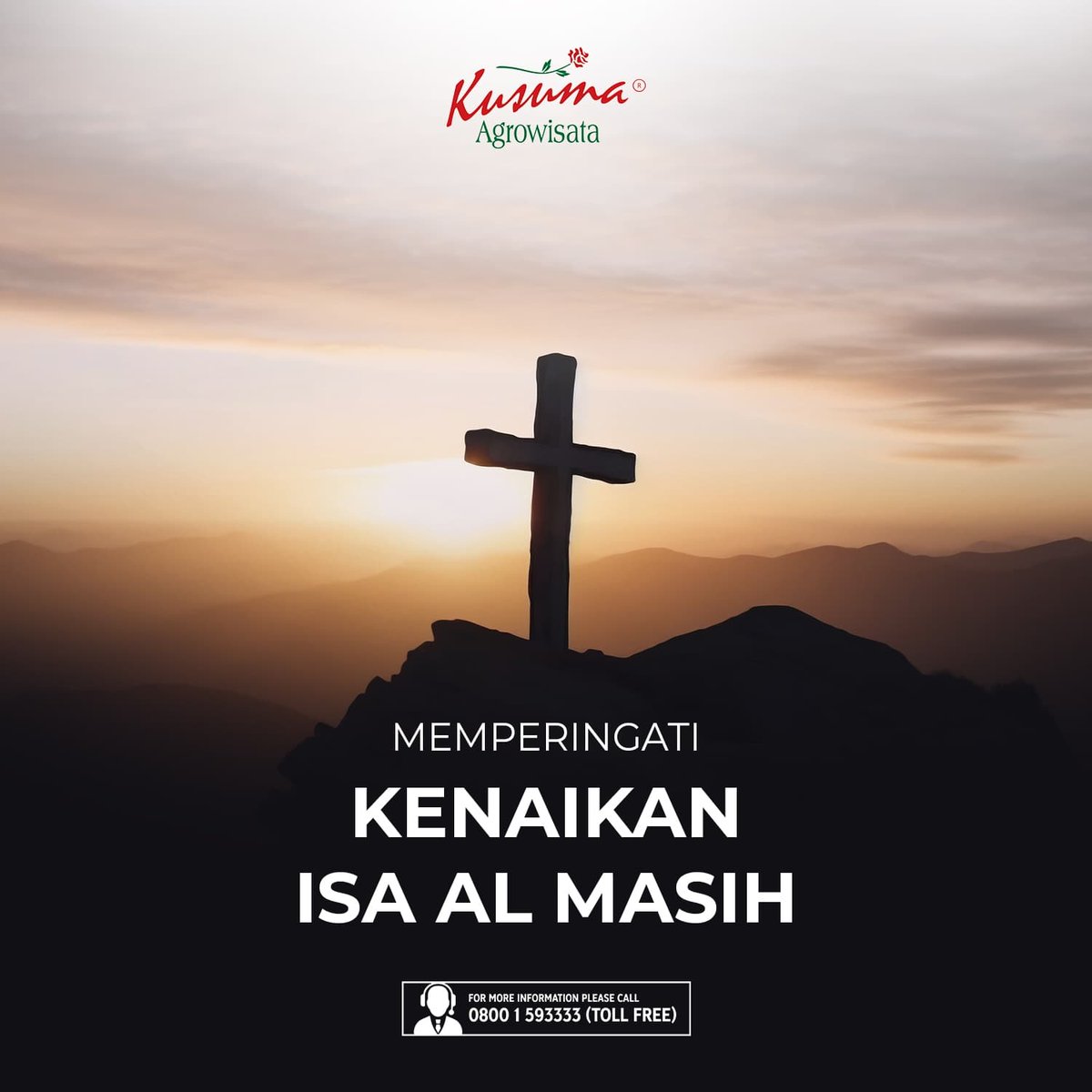 Selamat memperingati kenaikan Isa Almasih bagi seluruh umat Kristiani. Semoga kasih Tuhan selalu memberkati hidup kita dan menerangi dunia kita ini
.
#kusumaagrowisata #isaalmasih