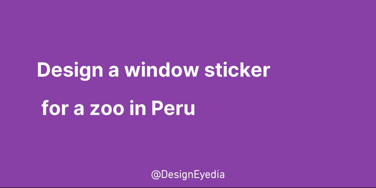 DesignEyedia's tweet photo. Design a window sticker  for a zoo in Peru #design #ideas #designeyedia https://t.co/E4fB50M6lq