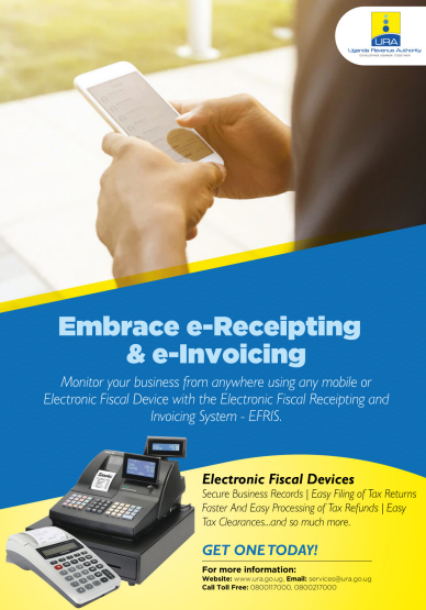 EFRIS is one of the smart Information technology business solutions, an initiative under the Domestic Revenue Mobilization Program, aimed at improving the collection of Value Added Tax (VAT) @The_Mwanje 
#TaxTransparency