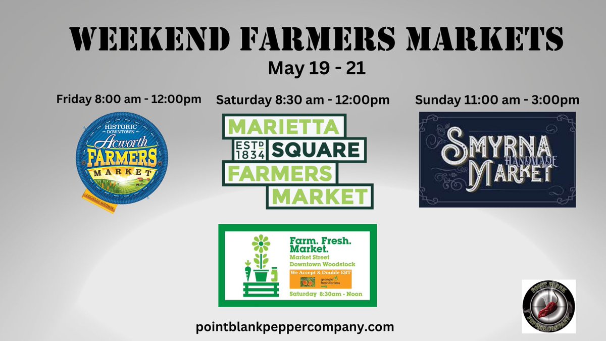 PntBlankPepper's tweet photo. Back at our favorite farmers markets this weekend!  Come see us! https://t.co/zVVr4viiMb