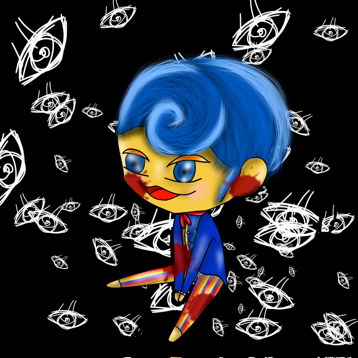 StrengthNoLine's tweet image. Thought I'd do a drawing of #WallyDarling as a haunted plushie that came to life after the #WelcomeHome show mysteriously went off air. #wallywelcomehome #fanart