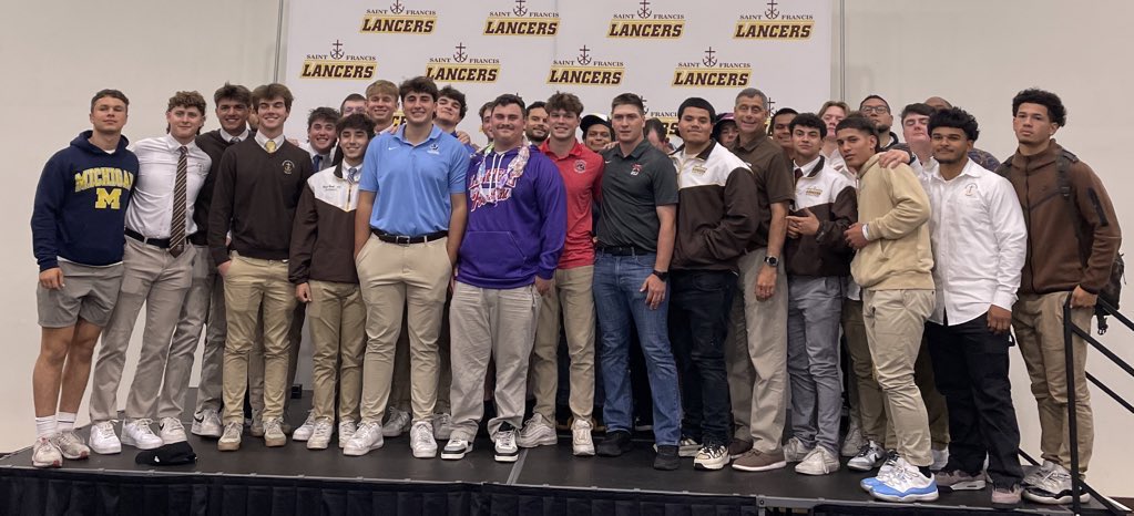 SFHS Lancer Football (@stfrancis_fb) on Twitter photo Congratulations to our football seniors at today’s signing ceremony - Good luck to Oliver (USD), Alex (Linfield), Sawyer (Chapman) and Matt (Linfield) on their football careers and Max (Milwaukee School of Engineering) on his golf career! Congratulations to our football seniors at today’s signing ceremony - Good luck to Oliver (USD), Alex (Linfield), Sawyer (Chapman) and Matt (Linfield) on their football careers and Max (Milwaukee School of Engineering) on his golf career!