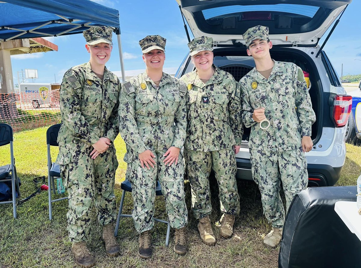 Sailors from U.S. Naval Base Guam’s (NBG) Navy Security Forces (NSF) Participated in the Guam Police Department (GPD) Police Week Static Display at Tiyan High School, May 18. The static display was one of several events hosted by GPD in recognition of National Police Week.