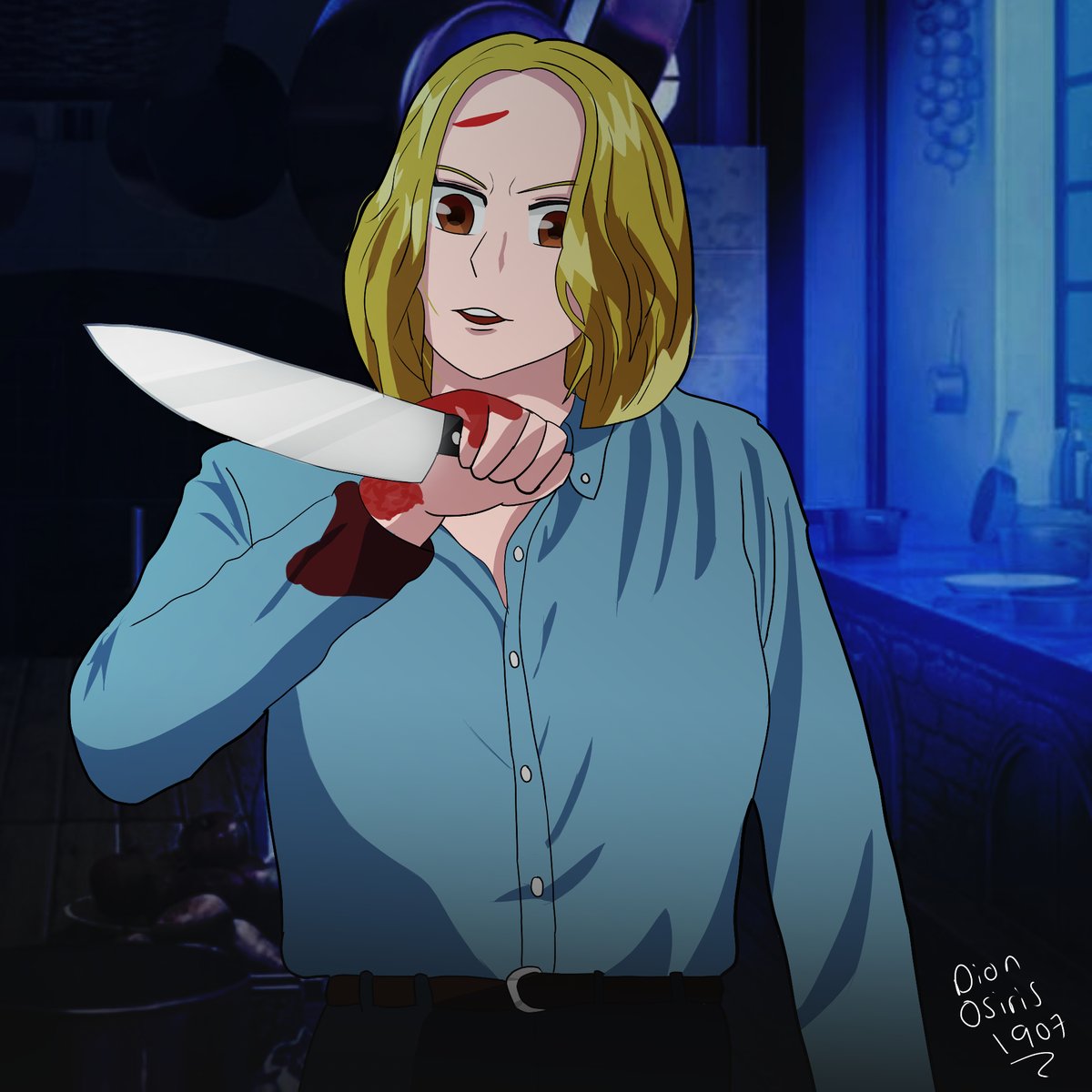 DionOsiris1907's tweet photo. I've run from you I have chased you I have tried contain you I have tried to forgive you I though maybe you were the boogeyman, No You're just a man who's about to stop breathing

#HalloweenEnds 
#LaurieStrode 
#digitalart 
#DigitalArtist 
#digitalillustration 
#Halloween https://t.co/Dxyw58n04A