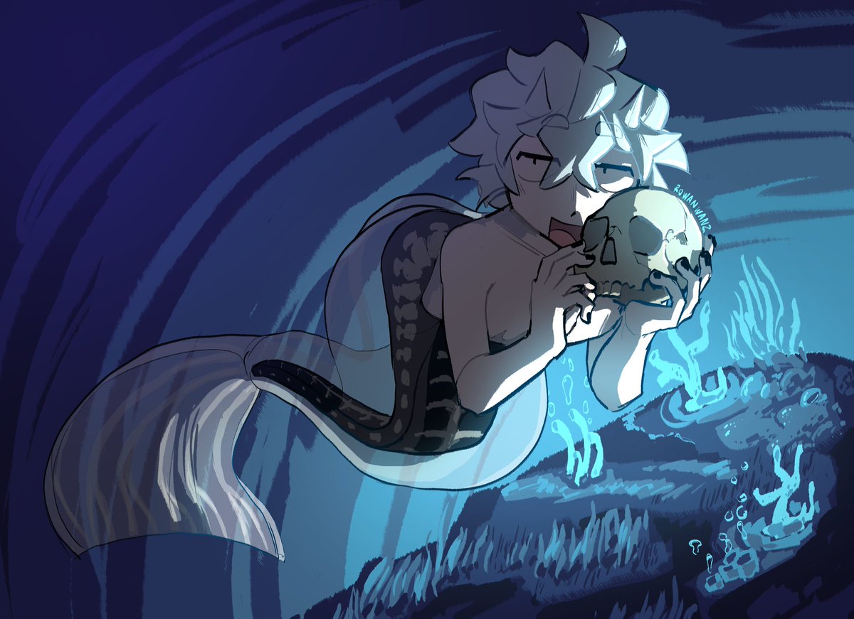 rowanwanz's tweet photo. finally drew something for mermay! totally forgot it existed (oops)
anyway my oc sammy as a ghostly seadevil ٩(｡•́‿•̀｡)۶ https://t.co/11t8aT3XC3