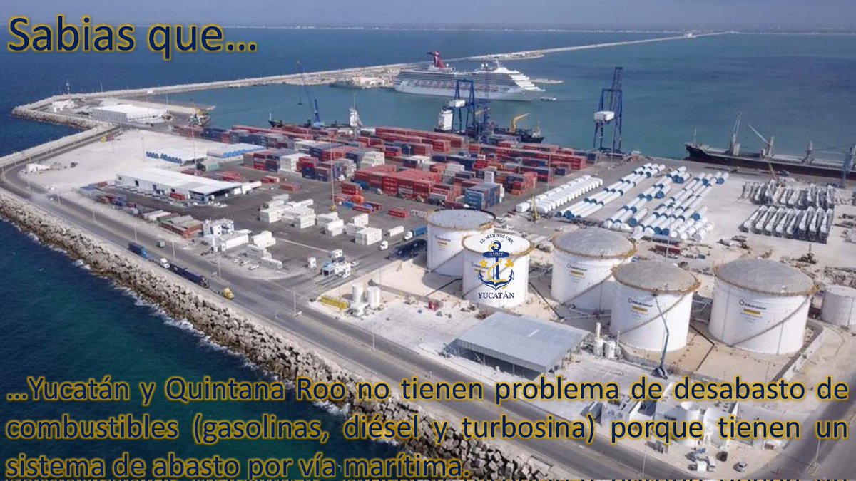Sabias que…
…Yucatán y Quintana Roo no tienen problema de desabasto de combustibles (gasolinas, diésel y turbosina) porque tienen un sistema de abasto por vía marítima.
#ElMarNosUne
#Asociacion de Marinos Mercantes de Yucatán
#marinosmercantesmexicanos
#MarinosMercantesYucatán
