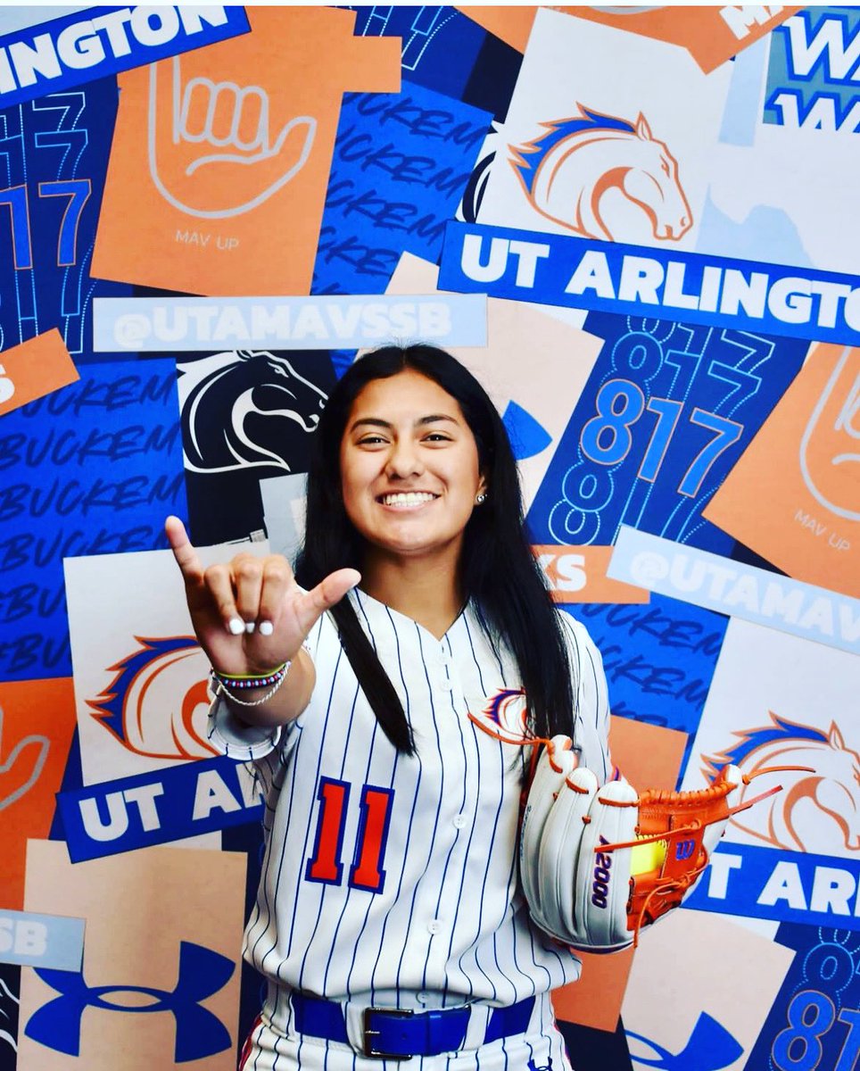 Super Excited for our very own 🦅 
Talia “T” Maldonado on her commitment to further her education and play 🥎 at University of Texas Arlington 
Congrats T 
❤️🤍💙 #Team8 #WeAsOne
