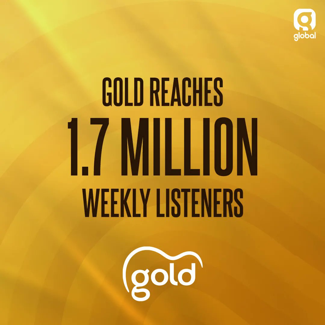 You are GOLD! 1.7 million weekly listeners enjoy the greatest hits of all time on <a href="/GoldRadioUK/">Gold Radio</a> 📀 #RAJAR 
 
Listen on <a href="/GlobalPlayer/">Global Player</a> 📲