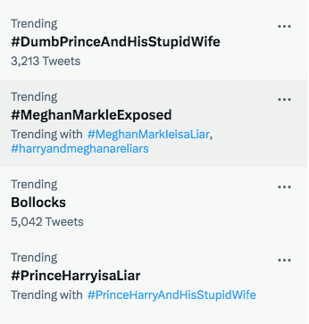 And the UK weighs in with #Bollocks 🤣🤣🤣🤣 #DumbPrinceAndHisStupidWife #PrinceHarryisaLiar