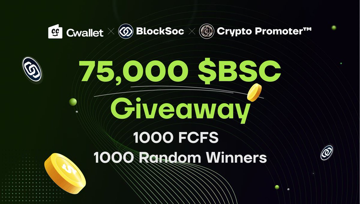 CryptoPromots's tweet photo. 📣 Block Soc X Crypto Promoter Massive CWallet #Giveaway

🎁 Total Reward Pool 75,000 $BSC

To Enter:
✅ Finish tasks
https://t.co/SzXyxcoy9t

#Airdrop #Crypto #AirdropCrypto #airdrops https://t.co/1n3JgY8Hoh