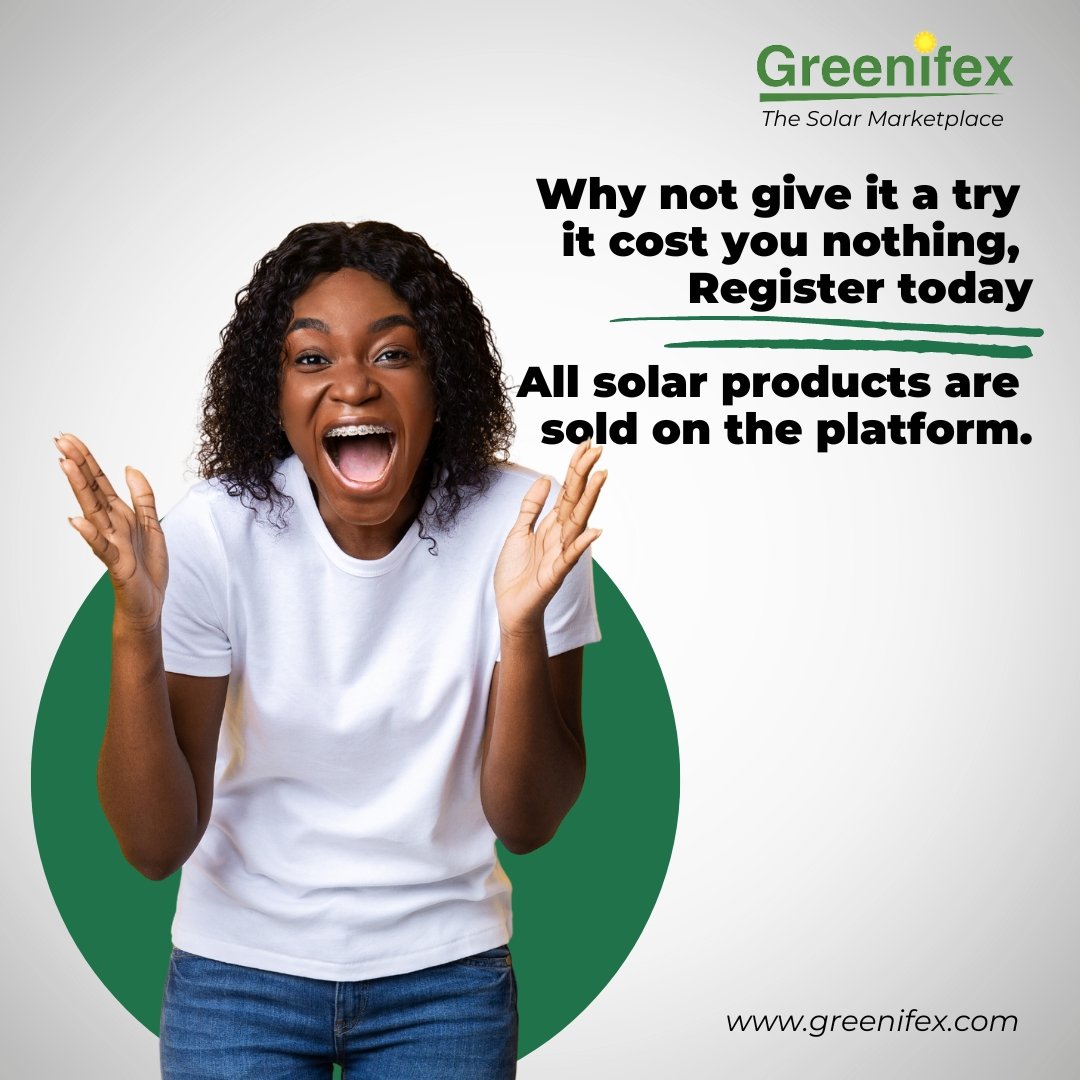 greenifex's tweet photo. Why not give it a try  it cost you nothing, 
Register today.All solar products are sold on the platform.#solarinstallation # #solar #solarenergy #install #community #register #reach #customers #sell #buy #online #thursday #market #thursdayvibes #thursdaymotivation #thursdayvibes https://t.co/BUq0wt4Bwc
