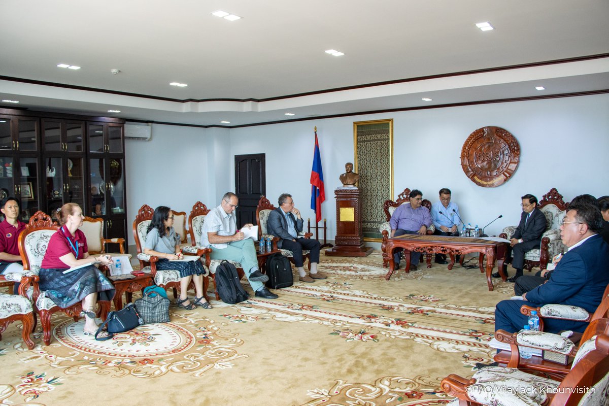 FAOLaoPDR's tweet photo. 🤝Strengthened collaboration between #FAO, #eu_echo and the Ministry of Labour and Social Welfare paves the way for mainstreaming #AnticipatoryAction in the way we manage disasters. Acting ahead of disasters can save lives and livelihoods. https://t.co/hTt4i15ERf