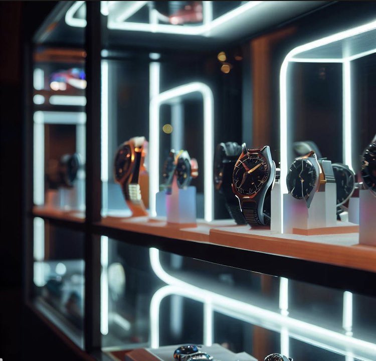 llc_alchemy's tweet image. Discover the fusion of elegance &amp;amp; tech at our illuminated luxury watch boutique 🕰✨ #TechTrendSetters brings you 4K visuals of timepieces where tradition meets innovation. Nightfall never looked so bright! 🔮🌙 #LuxuryWatches #WatchBoutique #NightView #LEDLights #LinkInBio