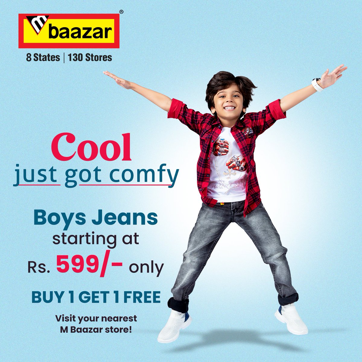 From bright and cheerful to cool and comfy, we've got everything your kids need to make this summer easy breezy.

Shop the perfect outfits to keep your little ones stylish and comfy all season long at just Rs. 599.

 #mbaazar #thefashionstore #shoppingatmbaazar #jeans #kidsjeans