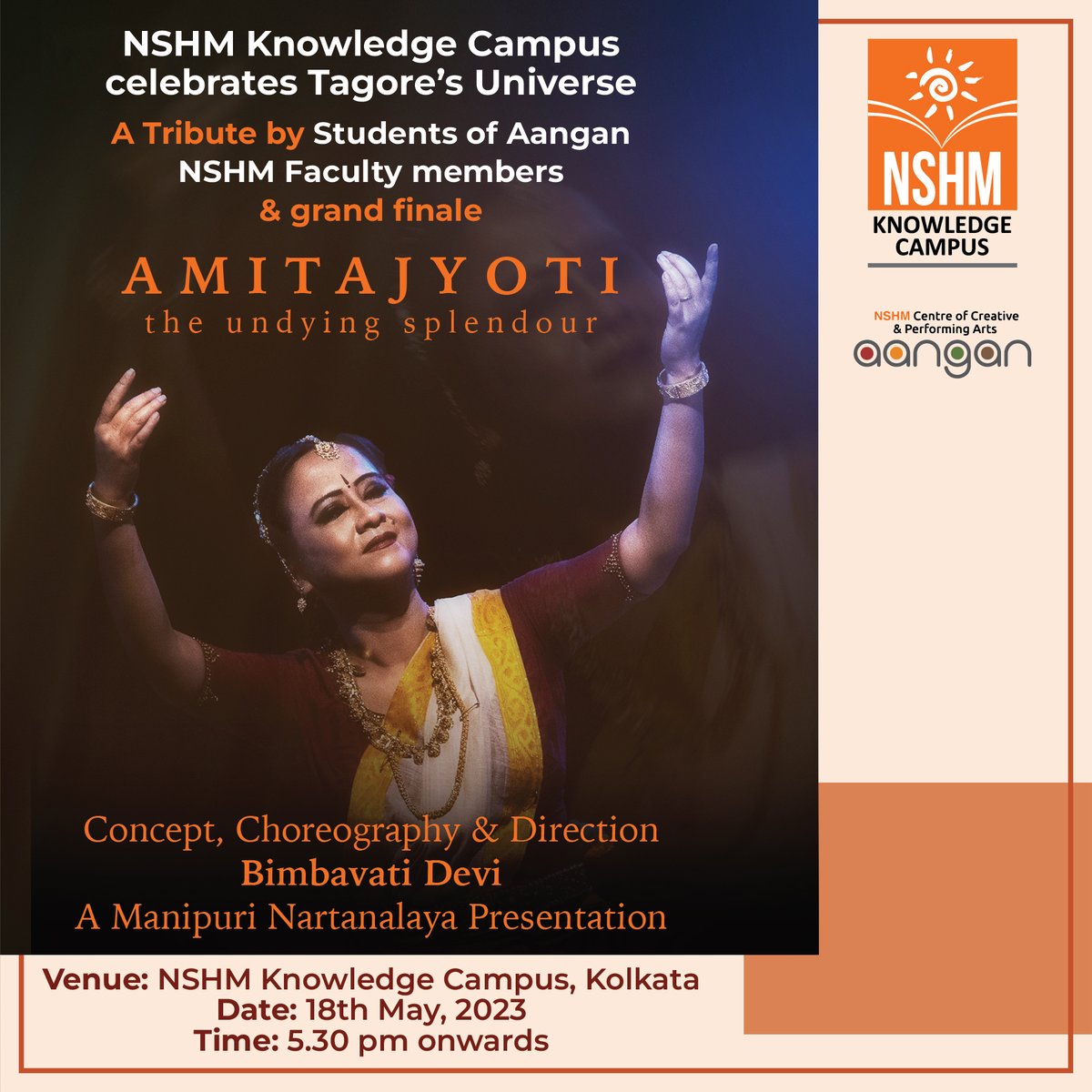 Join us for an enchanting evening celebrating artistic brilliance! Bimbavati Devi, her troupe will captivate you with their mesmerizing Manipuri dance.

Don't miss out on this extraordinary showcase of creativity at Aangan's unique event. See you there!

#PerformingArts #Culture