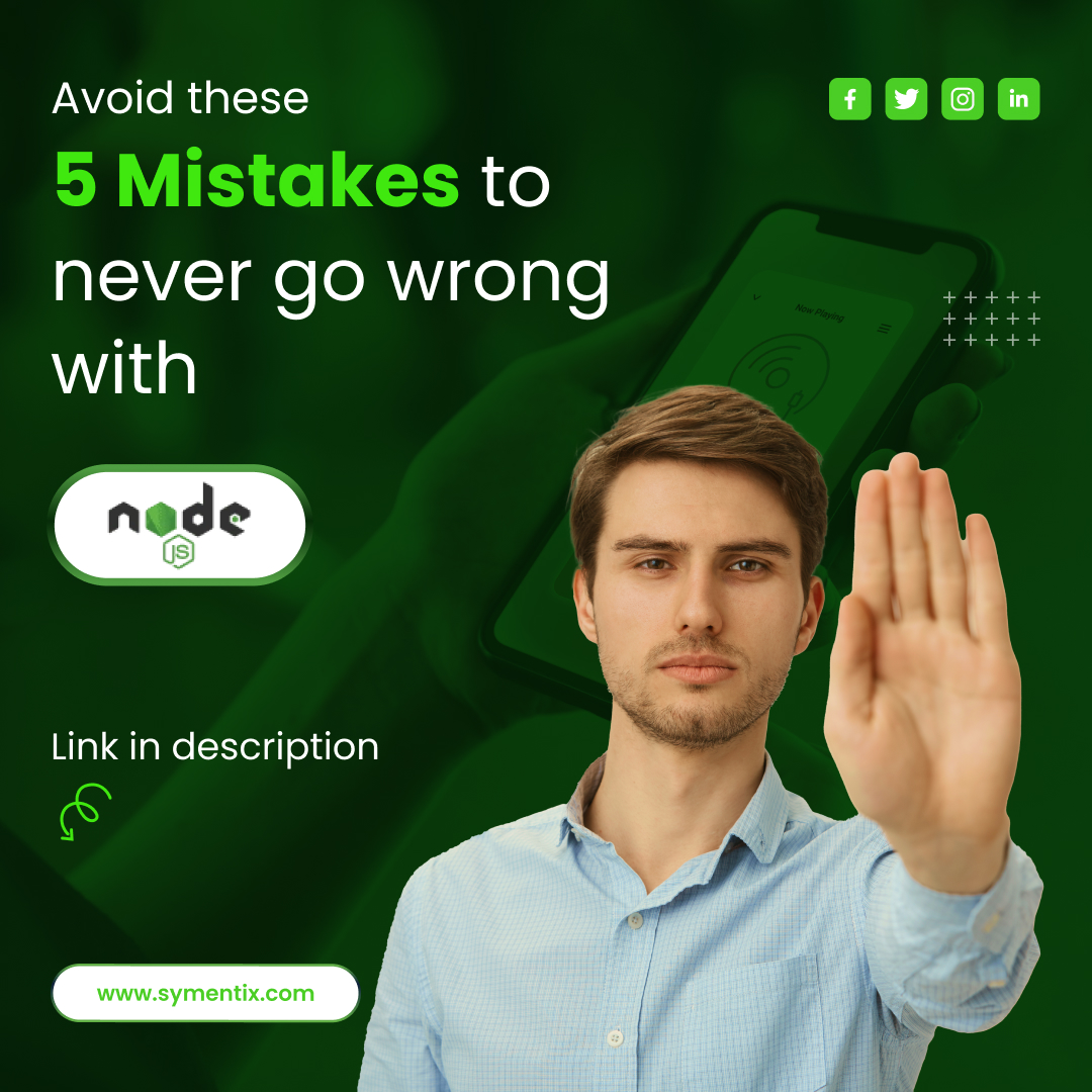 Ever since Node.Js was initially released, it has earned a reputation as one of the top Javascript frameworks. 
Have a look at our blog and Avoid These 5 Mistakes to Never Go Wrong With Node.Js Development

zurl.co/j1F9

#symentix #nodejs #nodejsdevelopment