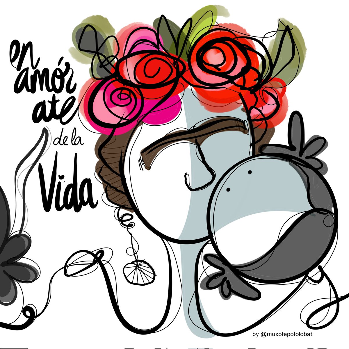 Enamórate de la Vida.  Enamórate de ti.
En-amo-a-ti.
#EeeeegunonMundo!!
:::
#diálogosconFrida 1 de 3
"Enamórate de ti. De la Vida y luego de quien tú quieras" (Frida Kahlo)