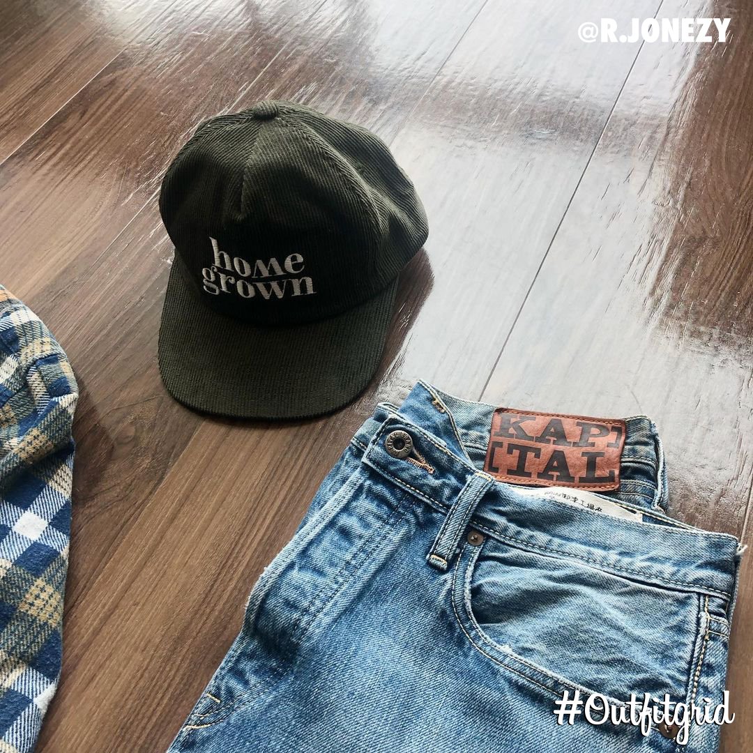 outfitgrid's tweet photo. Today's top #outfitgrid is by @r.jonezy.
▫️ #Needles #Flannel
▫️ #DonC x #JordanII
▫️ #Kapital #Denim
▫️ #Kith #Tee
▫️ #HomegrownSF #Cap https://t.co/c8wqkuotX6