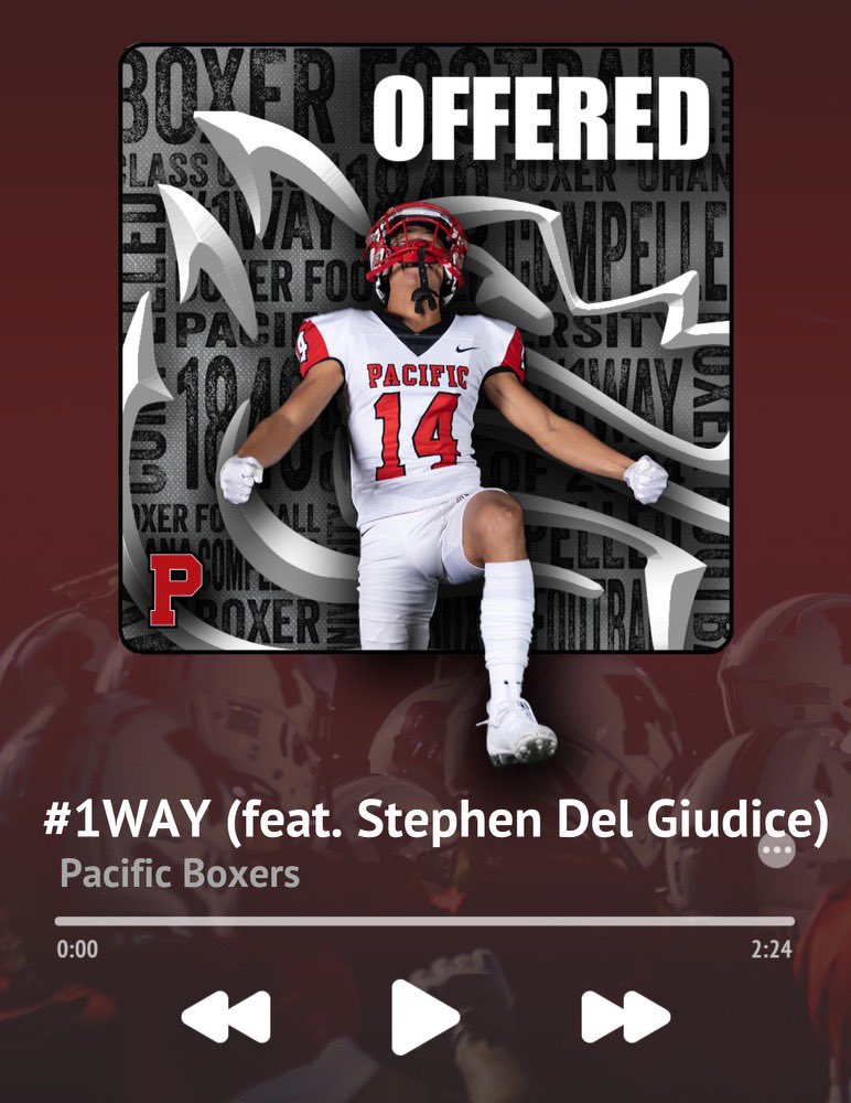 StephenGiudice's tweet photo. After a great call with @CoachJCraft I'm excited to announce my second collegiate offer to pacific university   

@JordanJ_ @jon_eagle @BrandonHuffman @westlinn_fb @AndrewNemec  @Coach_Taura @Boxer_Football https://t.co/NKU1q4we76
