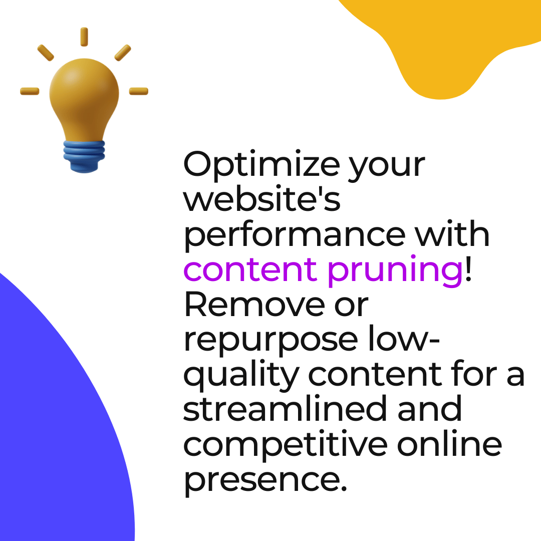 marketing_lad's tweet photo. Achieve targeted traffic, improved rankings, and business goals with an effective pruning strategy.
#contentpruning #performance #strategy https://t.co/bqOrUmowOF