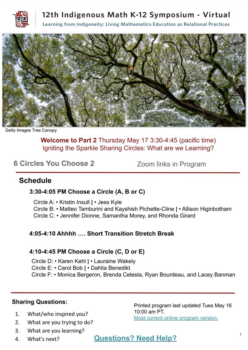 This afternoon was part two of the 12th Indigenous K-12 Math Symposium. There were six sharing circles with educators sharing a range of projects from thinking about the size of turtles through story to designing pit houses using ratios and scale factors. #bcedchat