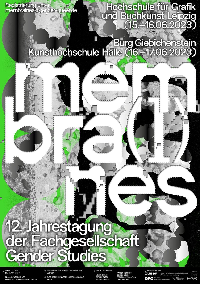 Happy to present the program of the 12th Gender Studies Association’s Annual Conference - membra(I)nes, June 15-17, @HGB Academy of Fine Arts, Leipzig & @burghalle  University of Art and Design, Halle. Program and link for registration can be found here: hgb-leipzig.de/hochschule/pre…