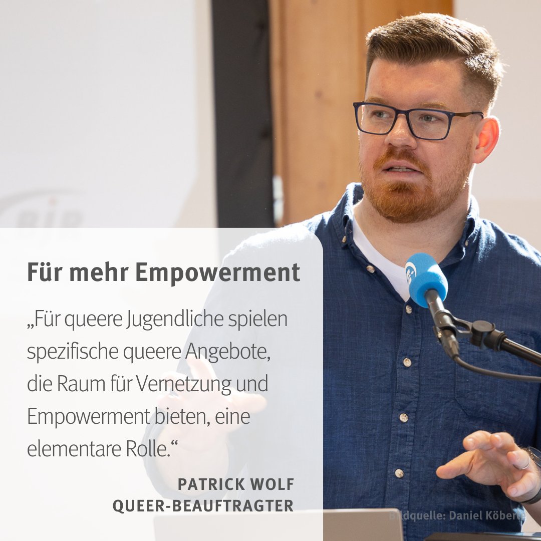 Bayerischer Jugendring (BJR) (@_bjr_) on Twitter photo Queerbeauftragter <a href="/pat_rick_wolf/">Patrick Wolf</a> betont anlässlich von #IDAHOBIT die wichtige Rolle spezifischer Angebote für queere Jugendliche. Auch in der Studie #howareyou werden spezifische Bedarfe junger LSBTIQA* untersucht.
👉🏻<a href="/epd_bayern/">epd Bayern</a>: t1p.de/i8apm
👉🏻howareyou.bayern Queerbeauftragter <a href="/pat_rick_wolf/">Patrick Wolf</a> betont anlässlich von #IDAHOBIT die wichtige Rolle spezifischer Angebote für queere Jugendliche. Auch in der Studie #howareyou werden spezifische Bedarfe junger LSBTIQA* untersucht.
👉🏻<a href="/epd_bayern/">epd Bayern</a>: t1p.de/i8apm
👉🏻howareyou.bayern